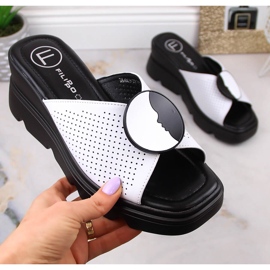 Keilhausschuhe aus Leder für Damen weiß Filippo DS4608 1