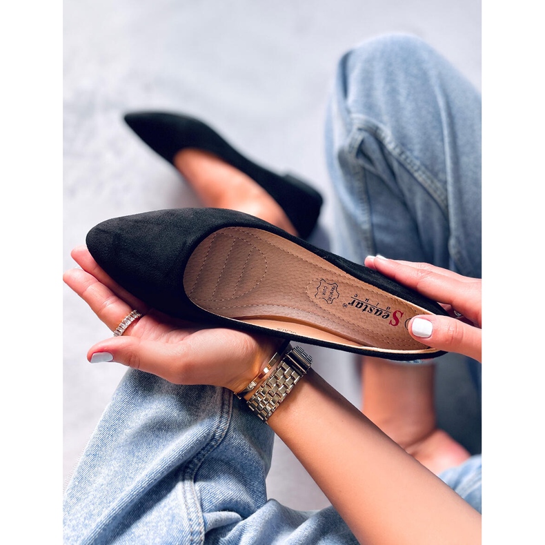 Seastar Ballerinas mit Leder Keys Black Einsatz schwarz 1