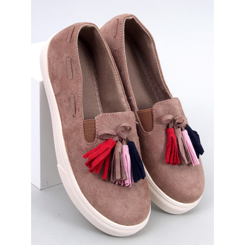 Salma Khaki Frühlings-Sneakers mit Fransen beige 1
