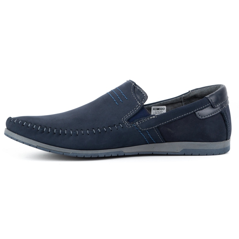KOMODO Herren Leder Slipper 876 marineblau 1