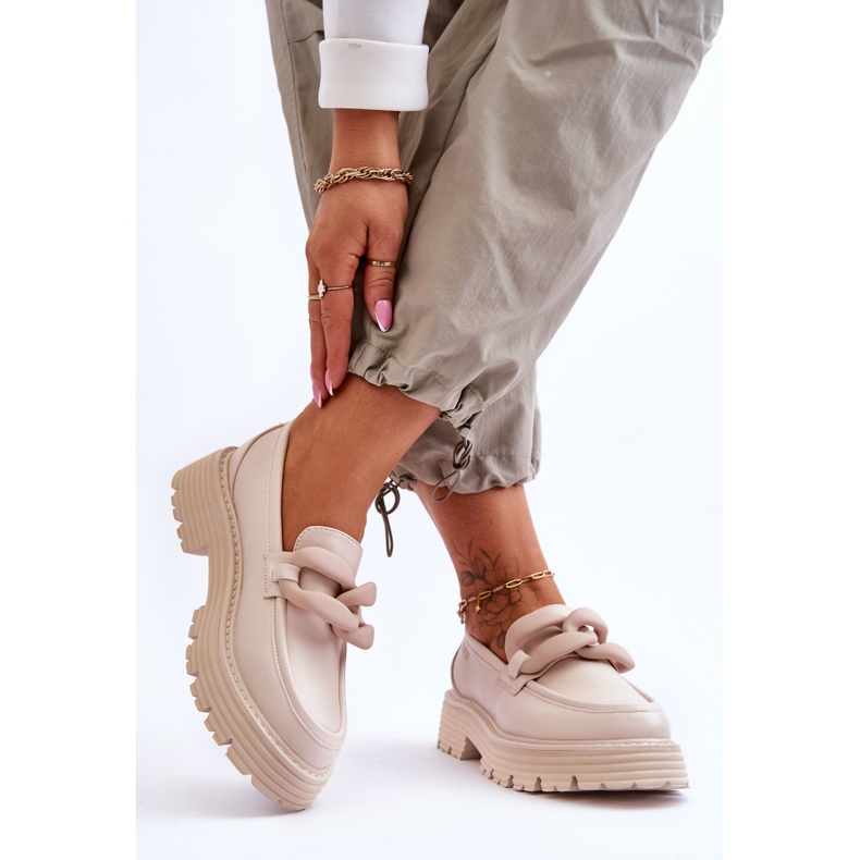 Lederhalbschuhe Big Star Schuhe LL274581 Beige 2