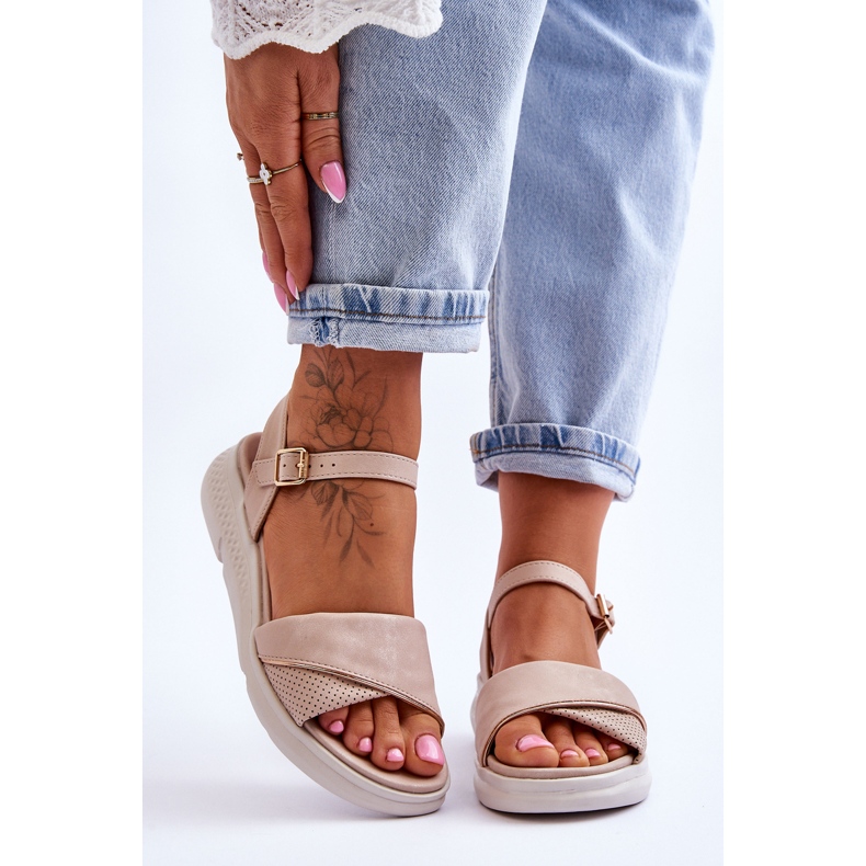 Damen-Komfortschuh mit Keilabsatz Nude Ingrid beige 1