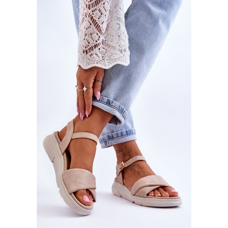 Damen-Komfortschuh mit Keilabsatz Nude Ingrid beige 2