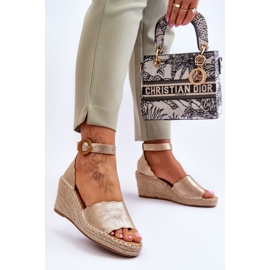 Keilsandalen aus Leder Komfortschuh Golden Verola 2