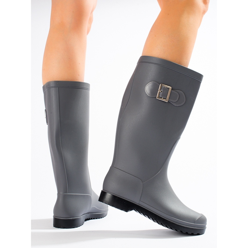 Matt Galoschen mit Schnalle grau 1