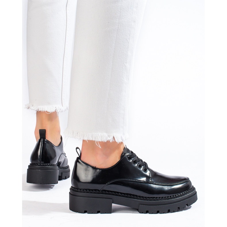 La.Fi Stylische Schnürschuhe schwarz 2