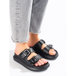 LA.FI Hausschuhe mit Schnallen schwarz 1