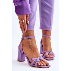 Klassische Wildleder-Sandalen mit hohem Absatz Lila Bernett 1