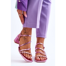 Sandalen mit Schlangenmuster für Damen Lila Amorio violett 1