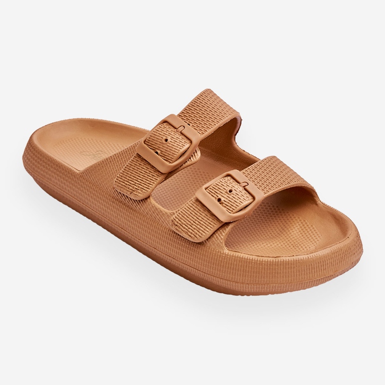 Leichte Schaumstoff-Hausschuhe für Damen Braun Cleve 2