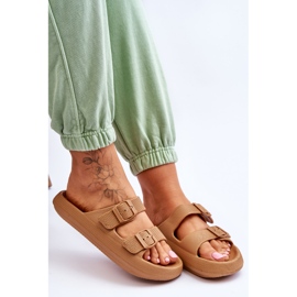 Leichte Schaumstoff-Hausschuhe für Damen Braun Cleve 1