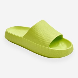 Modische leichte Hausschuhe auf einer Lime Rebel Massive-Sohle grün 1