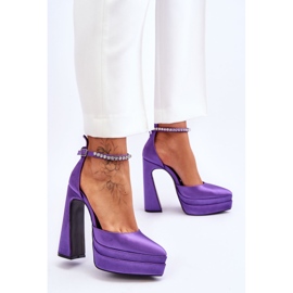 Modische Pumps mit Absatz Lila Santoro violett 2