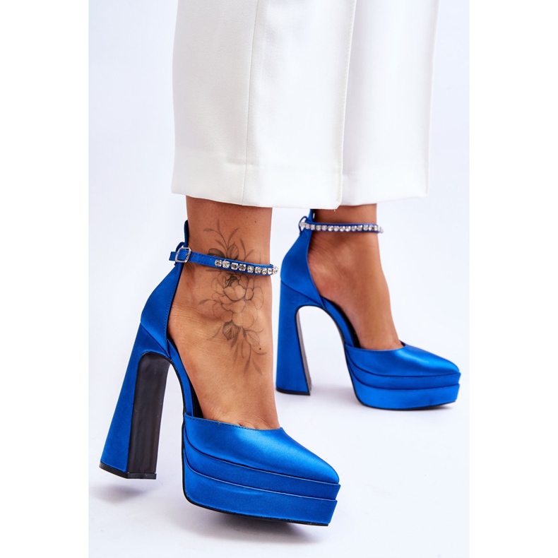 Modische Pumps auf einem Absatz Blau Santoro 2