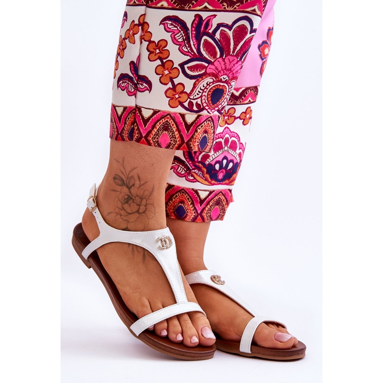 Flache Sandalen mit Dekoration S.Barski KV-5541-45 Silber silber- 1