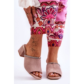 S.Barski Wildleder High Heel Slipper KV-612-2 Beige 1