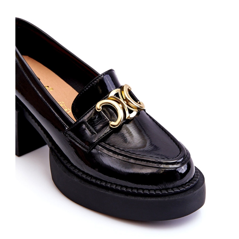 S.Barski Modische Pumps mit massivem Absatz Schwarz Imani 1