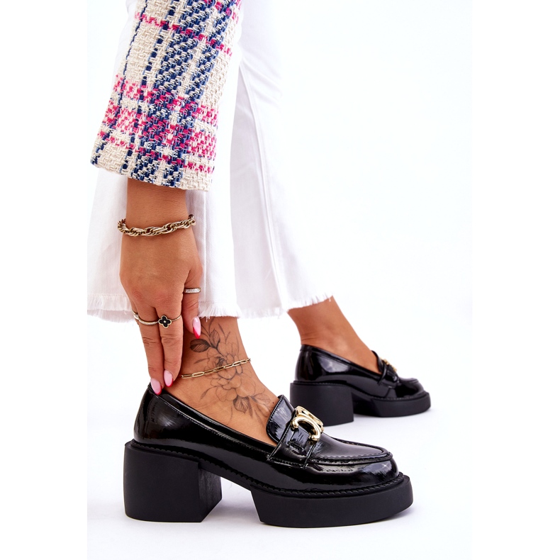 S.Barski Modische Pumps mit massivem Absatz Schwarz Imani 3