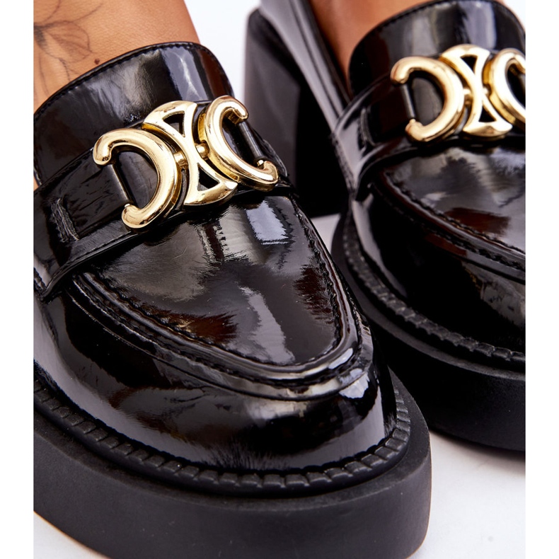 S.Barski Modische Pumps mit massivem Absatz Schwarz Imani 4