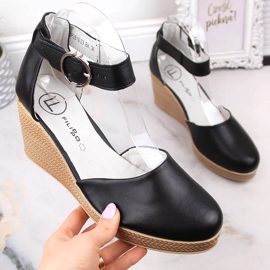 Keilsandalen aus schwarzem Leder für Damen Filippo DS3519 1