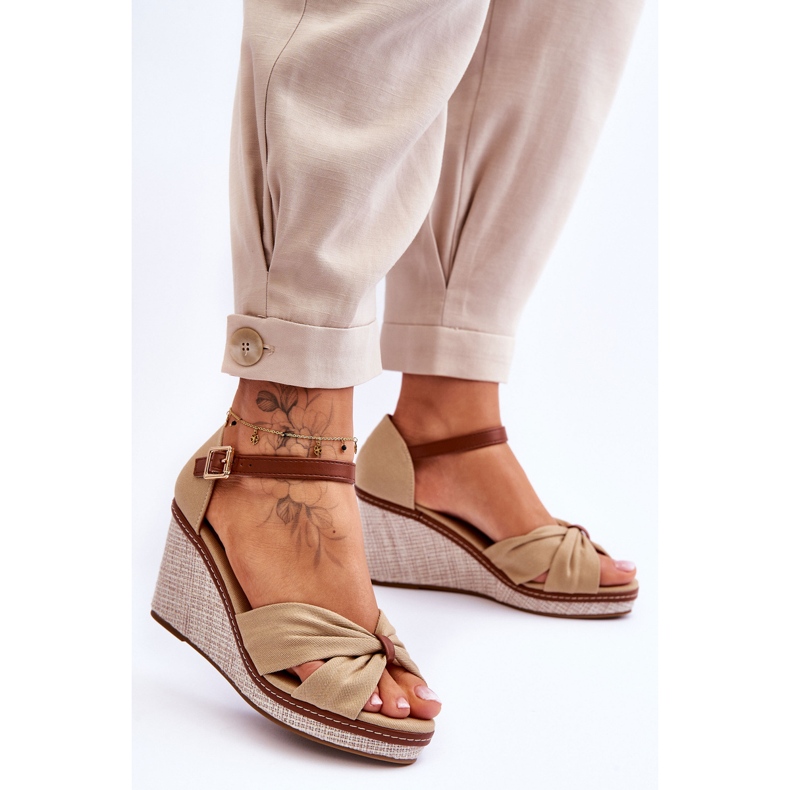 Keilsandalen für Damen Beige Daphne 2