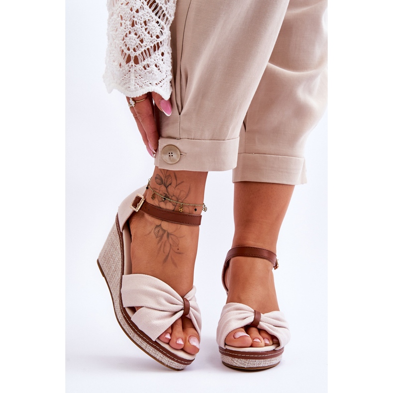 Keilsandalen für Damen Hellbeige Daphne 1