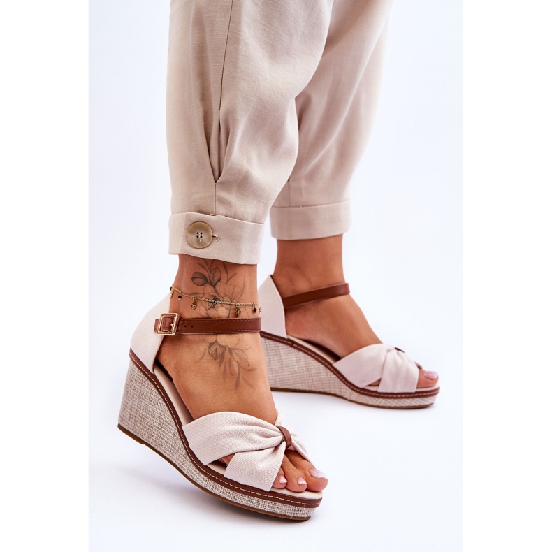 Keilsandalen für Damen Hellbeige Daphne 2