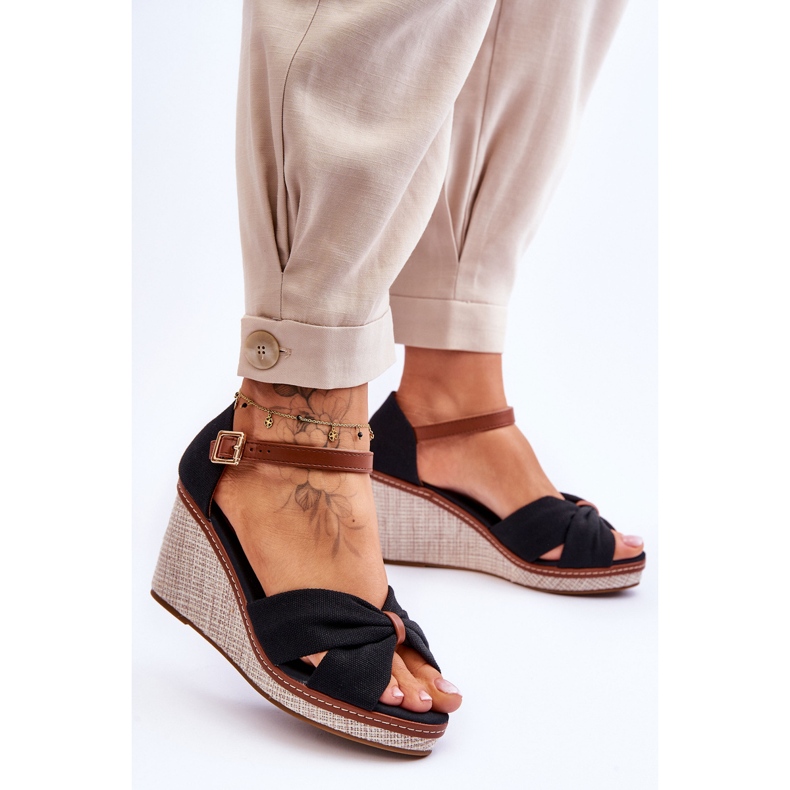 Keilsandalen für Damen Schwarz Daphne 2