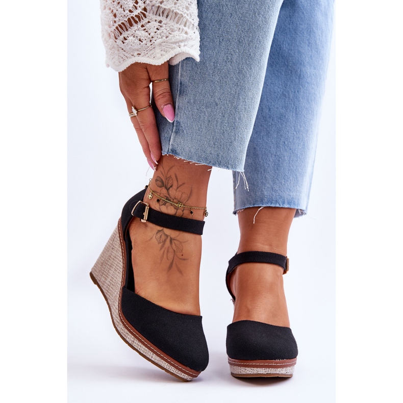 PS1 Klassische Keilsandalen für Damen Schwarz Malani 1