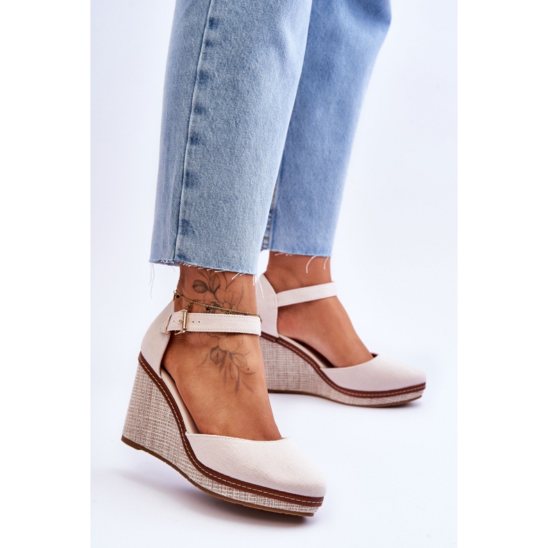 PS1 Klassische Keilsandalen für Damen Beige Malani 2