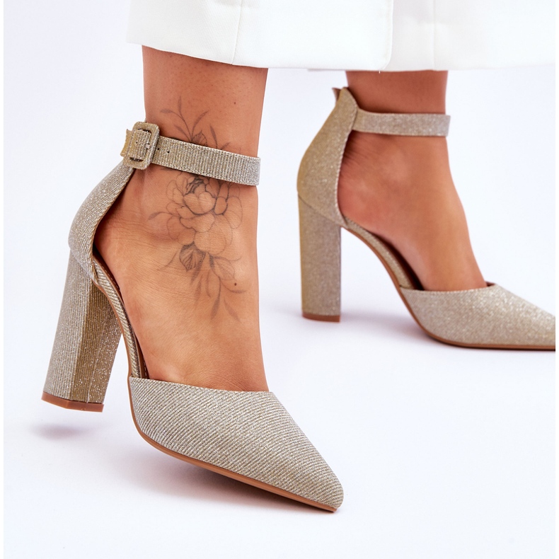 Glänzende High Heel Pumps Gold True Love golden 2