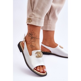 Damensandalen mit Verzierung S.Barski KV-2775-49 Silber 2