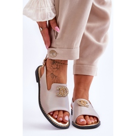 Damensandalen mit Verzierung S.Barski KV-2775-49 Pink-Gold rosa 1