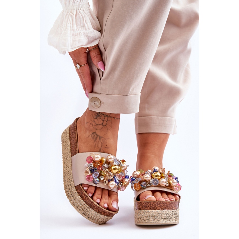 Damen Plateauschuhe S.Barski KV-578-1 Nude beige 1