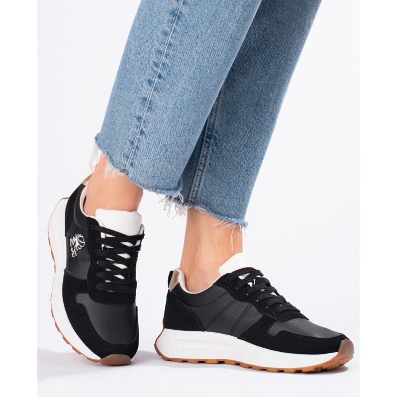 W. Potocki Turnschuhe auf dicken Sohlen Potocki schwarz 1