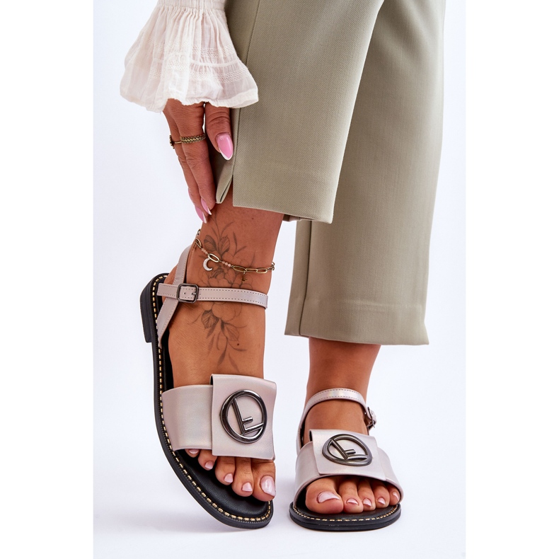 Klassische Damensandalen S.Barski KV-2775-45 Nude beige 1