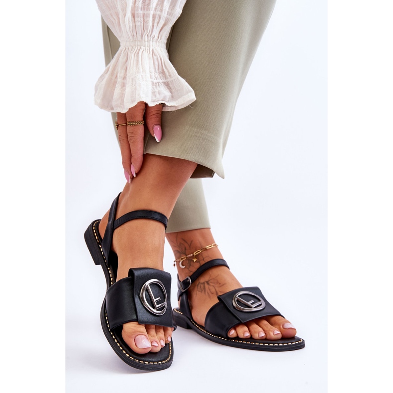 Klassische Damensandalen S.Barski KV-2775-45 Schwarz 2