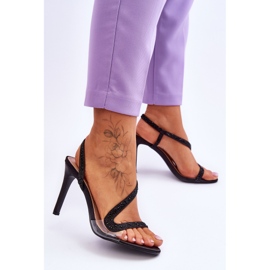 Elegante Sandalette mit hohem Absatz zum Hineinschlüpfen Schwarz Colima 2