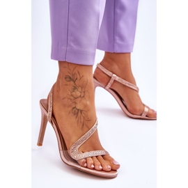 Elegante Nude Colima High Heel Sandaletten zum Hineinschlüpfen beige 2