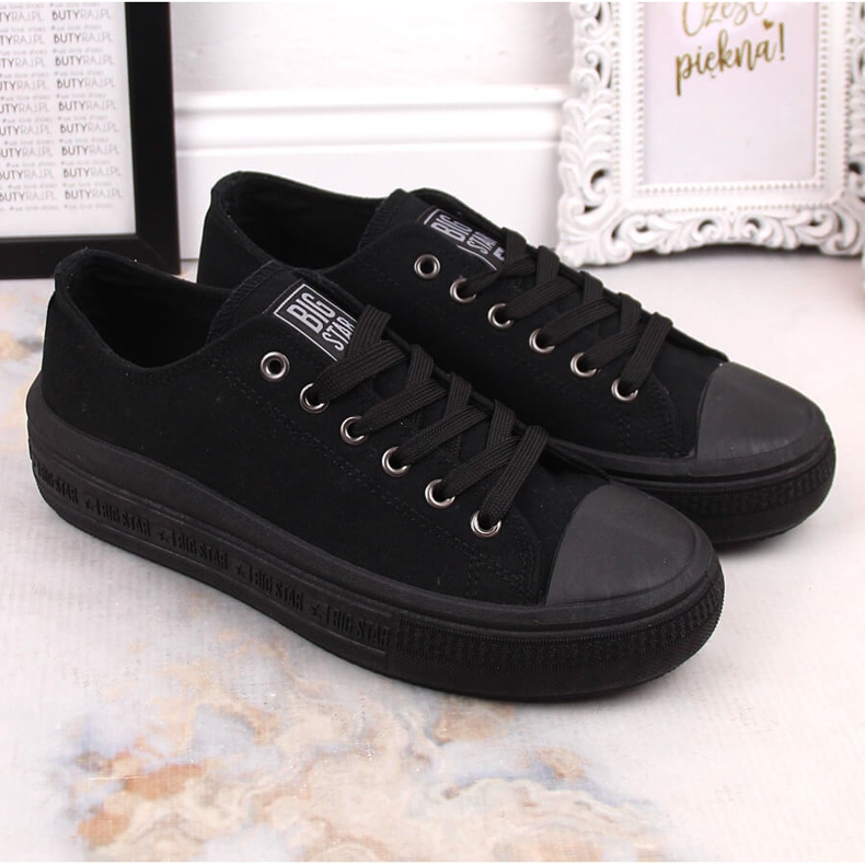 Damenturnschuhe auf der Plattform schwarz Big Star LL274A176 2