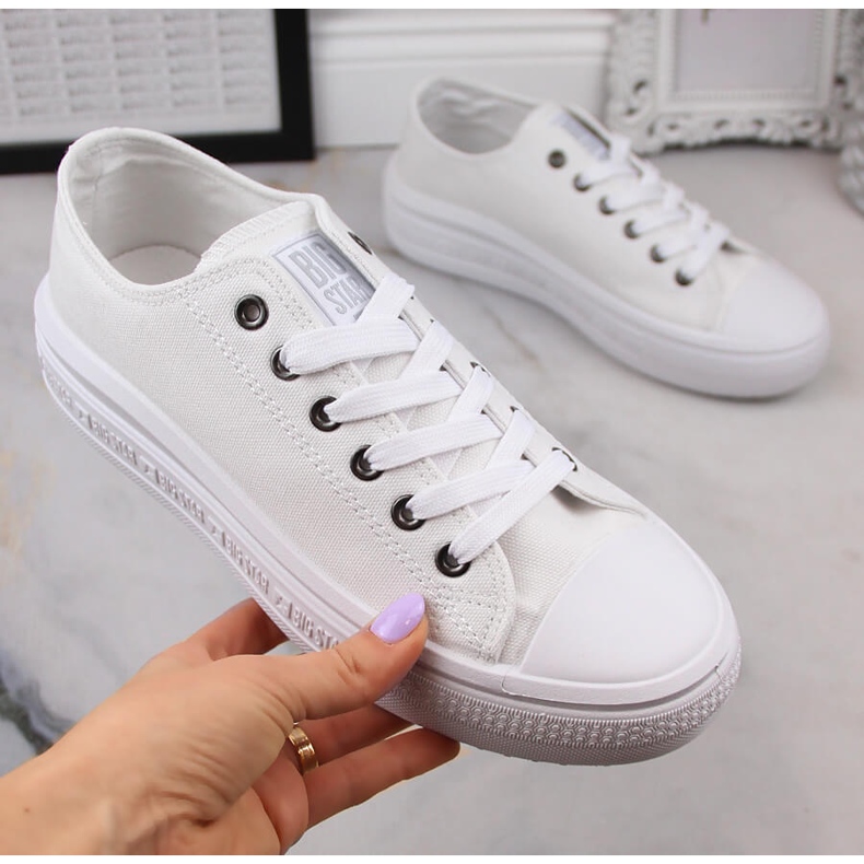 Damenturnschuhe auf der Plattform weiß Big Star LL274A177 2