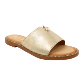 Modische Damenhausschuhe Filippo DK4625/23 GO Gold golden 1