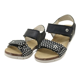 Bartek Mädchen der marineblauen Ledersandalen in Punkten in Punkten 3