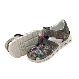 Mädchen Sandalen glänzende Leder Mazurek 1364 Metallic grau 6