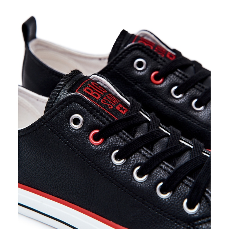 Herren Leder Sneakers Big Star JJ174068 Schwarz 4