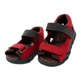 Leder -Kindersandalen für Klettverschluss Mazurek 1363 Rot 3