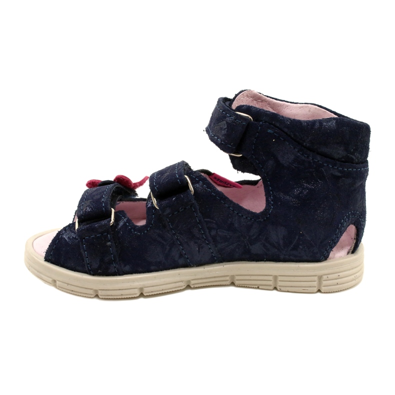 Hohe vorbeugende Sandalen Mazurek 1291 Schmetterlinge blau 2