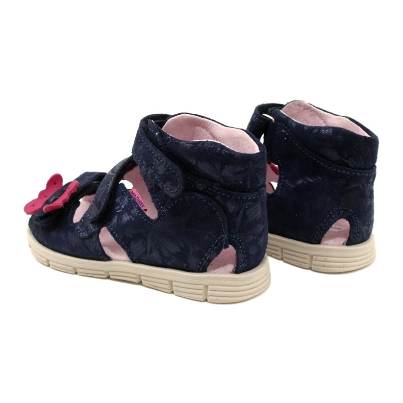 Hohe vorbeugende Sandalen Mazurek 1291 Schmetterlinge blau 5