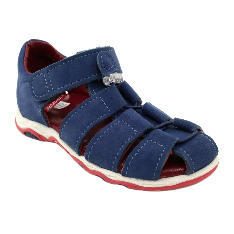 Ledersandalen für Klettverschluss Mazurek 1364 Marineblau 1