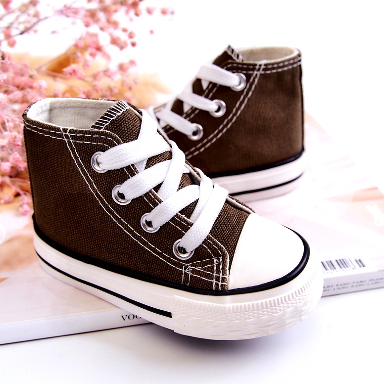 High Green-Khaki-Turnschuhe für Kinder grün 4